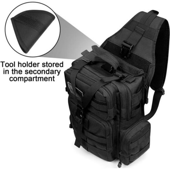Tactical Sling Bag EDC Backpack Military Shoulder Pack Water Resistant Molle - Picture 3 of 7